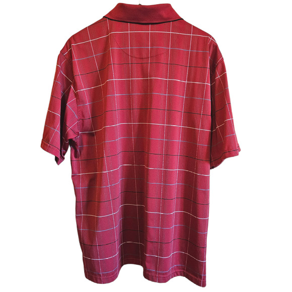 PGA Tour Polo Stripes Golf Casual Short Sleeve Shirt Red Men's Size XLarge - Picture 6 of 7